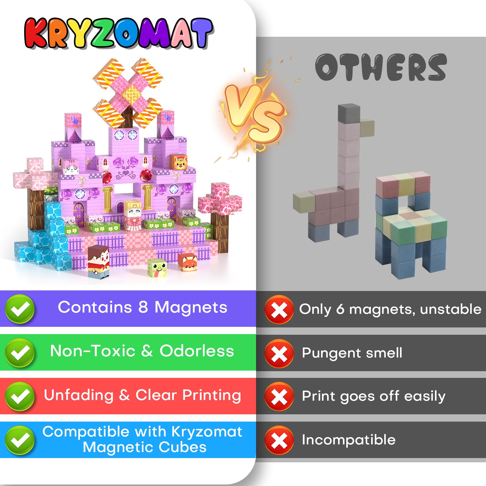 Bloque de construcción magnético para niñas 200 pcs