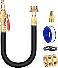 Lead-Free Brass 17" RV Winterizing Kit, Water Line Blowout Fitting Adapter with Shut Off Valve&Air Compressor Quick Plug, Sprinkler Winterize System for RV,Camper,Motorhome,Garden Hose Faucet
