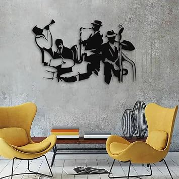 Bisasu New Orleans Jazz Fest Blues Art, Metal Wall Decor, Gift for Jazz Lovers 19.7" x 12.4"