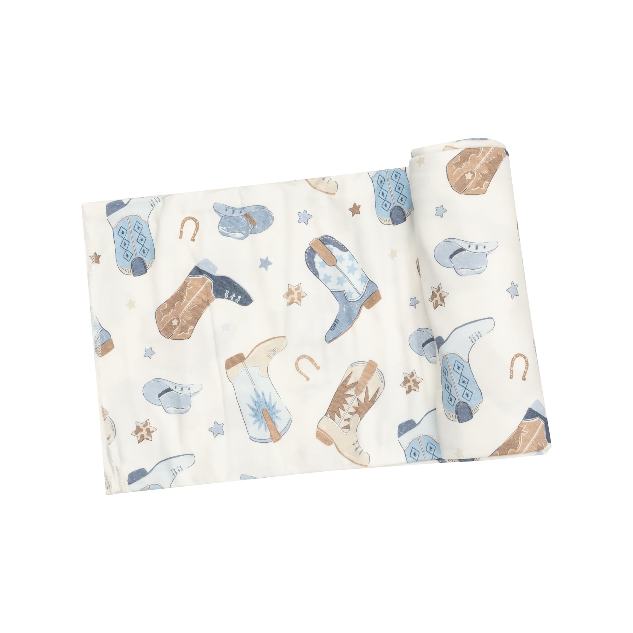 Couverture d'emmaillotage Bottes de Cowboy Bleues pour calmer les sursauts de bébé