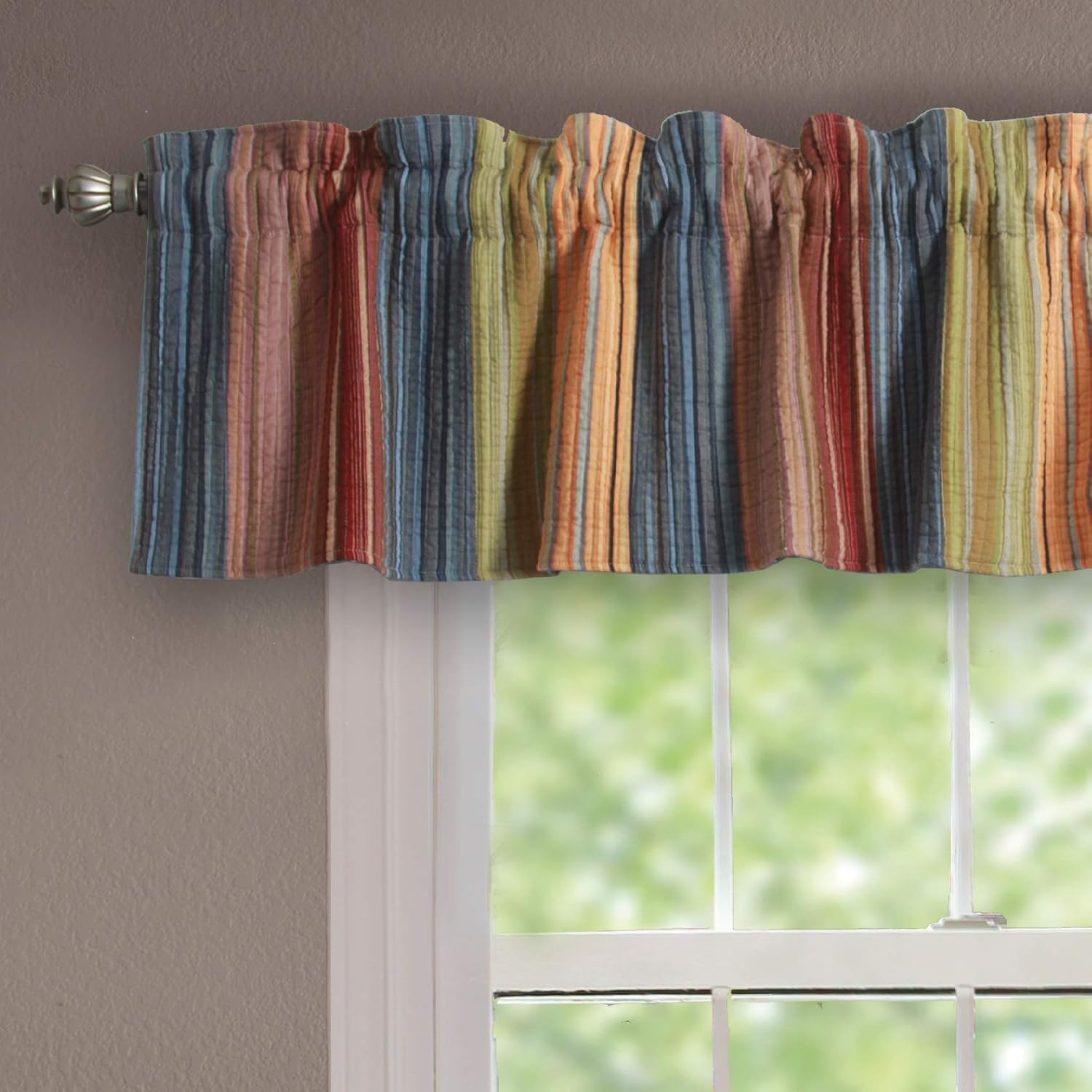 Greenland Home Katy Window Valance Red 84 x 21