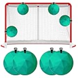 4 Pcs Silicone Lacrosse Targets for Goal 6 Inch Hockey Targets Shooting Goal Target Discs with Straps Set Reactive Hockey Training Equipment for Lacrosse Soccer Baseball Practice, Green