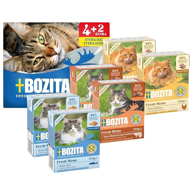 Bozita Paquete de degustación Tetra en Salsa con Mucho Pollo, Saibling y con Mucho Pollo y Ternera en gelatina