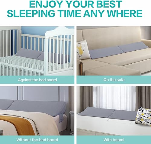 Miniatura 9 de SLIGUY Almohada de cuña para cama de tamaño matrimonial, almohada para cabecero, relleno de espacio de cuña, rellena el espacio (0-7 pulgadas) entre