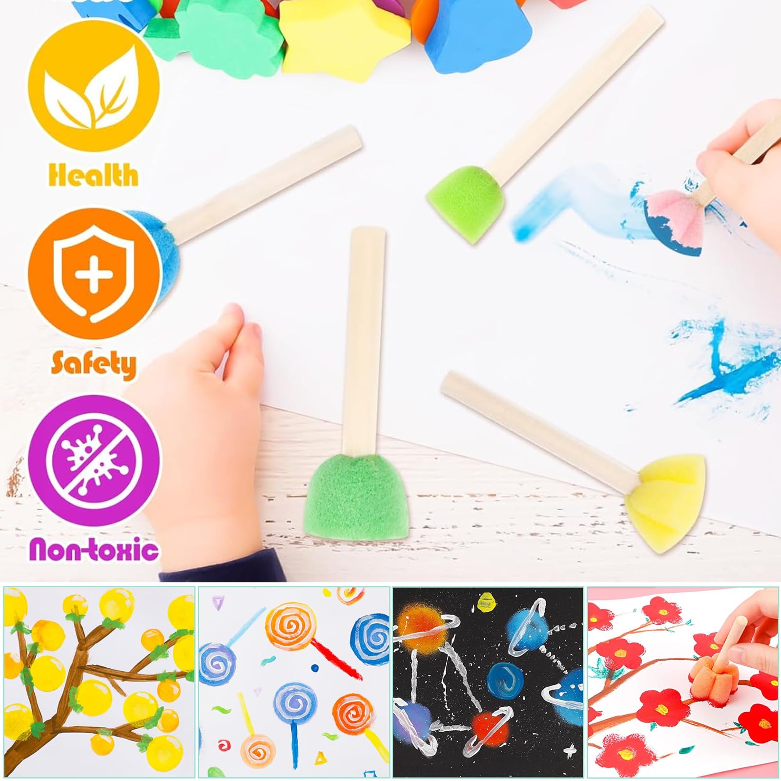 15-teiliges Schwamm-Pinsel-Set Mit Palette – Für Aquarell, Öl & Basteln (für Kinder & Erwachsene)