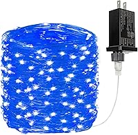 Vista 22 de Guirnalda de 300 luces LED extralargas de 99 pies enchufables con control remoto, tira de luces impermeables para exteriores e interiores, 8 modos