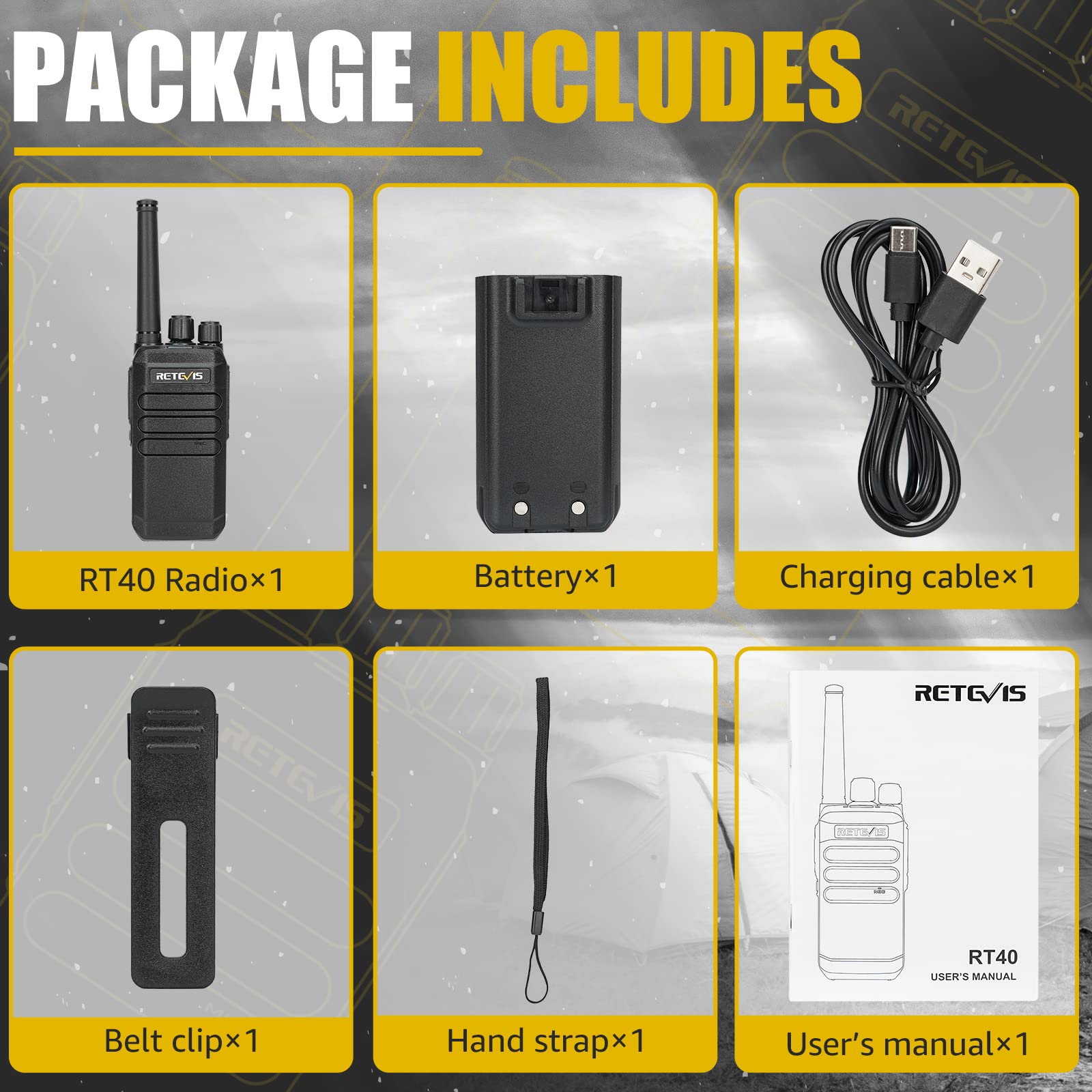 Retvis RT40 Digital DMR Walkie Talkie, PMR446 Free Free 2 Way Radio, 2000Mah, VOX, 48 kanałów cyfrowe/analogowe Walkie Talkie dla rodziny, podróży (czarny, 1PCS)