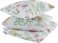 Vista 5 de Comfort Spaces – Cubrecama ligero para todas las temporadas, ropa de cama acogedora, fundas a juego, almohadas decorativas Marlene Margaritas Verde