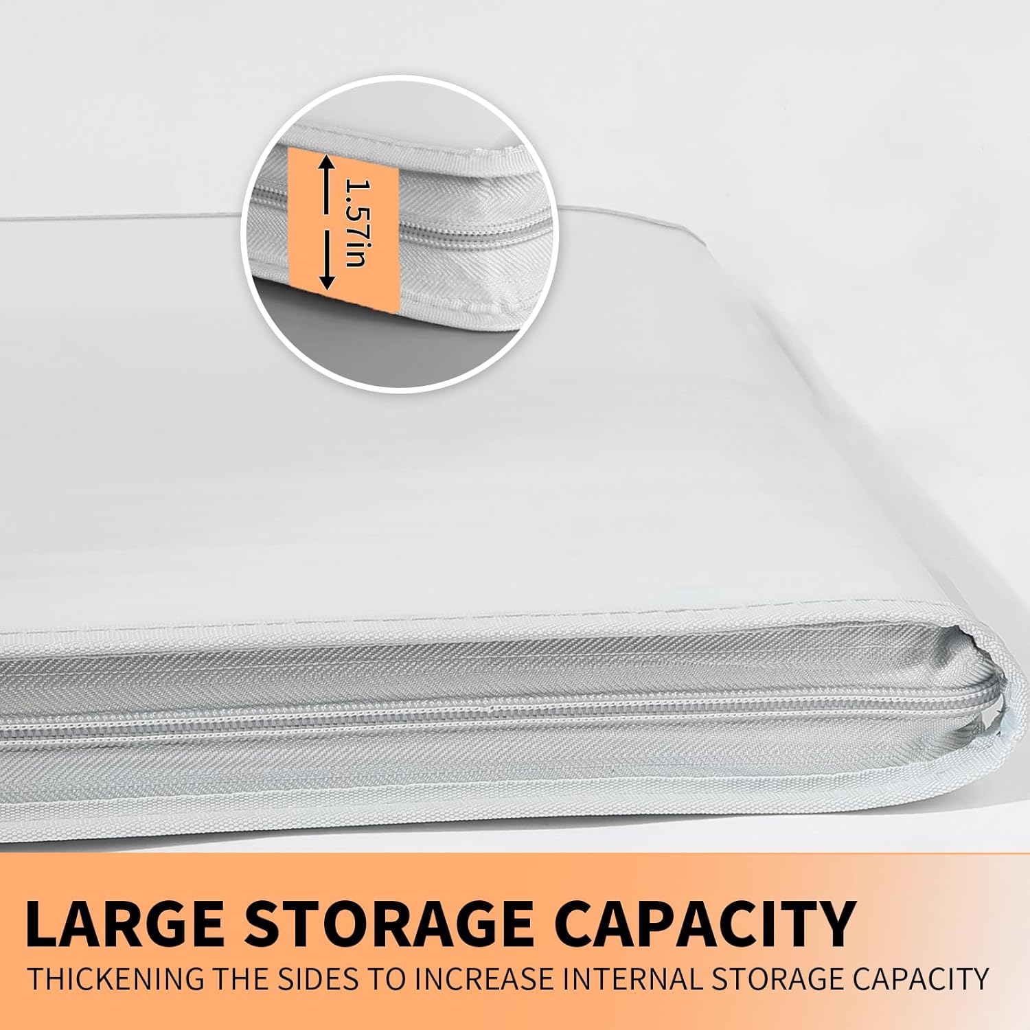 Plastic Art Portfolio with Zipper and Divider, Large Waterproof Art Storage Folder with Handles for Artwork, Sketches, Drawings, Photography, and Posters (White, Large + Medium)