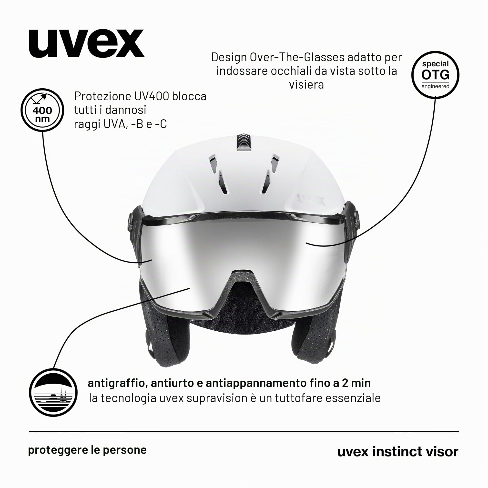 Uvex Instinct Visor - Unisex Visierhelm mit Schutzstufe S2