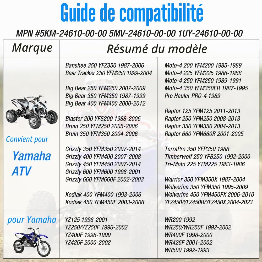 Bouchon réservoir carburant pour Yama-ha Raptor Banshee Grizzly Kodiak | pour Yama-ha Raptor 125 250 350 660 Banshee Warrior Grizzly 350 400 450 600 660 Blaster YFZ450 Kodiak Wolverine YZ125 YZ250