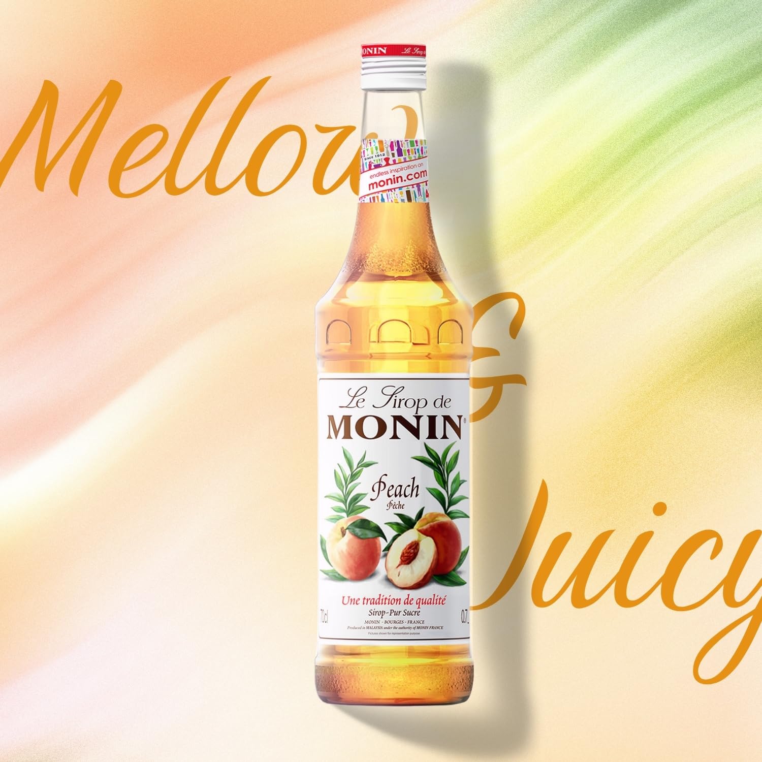 MONIN Sirop de Thé Pêche pour Thé Glacé et Cocktail - Arômes Naturels - 70cl