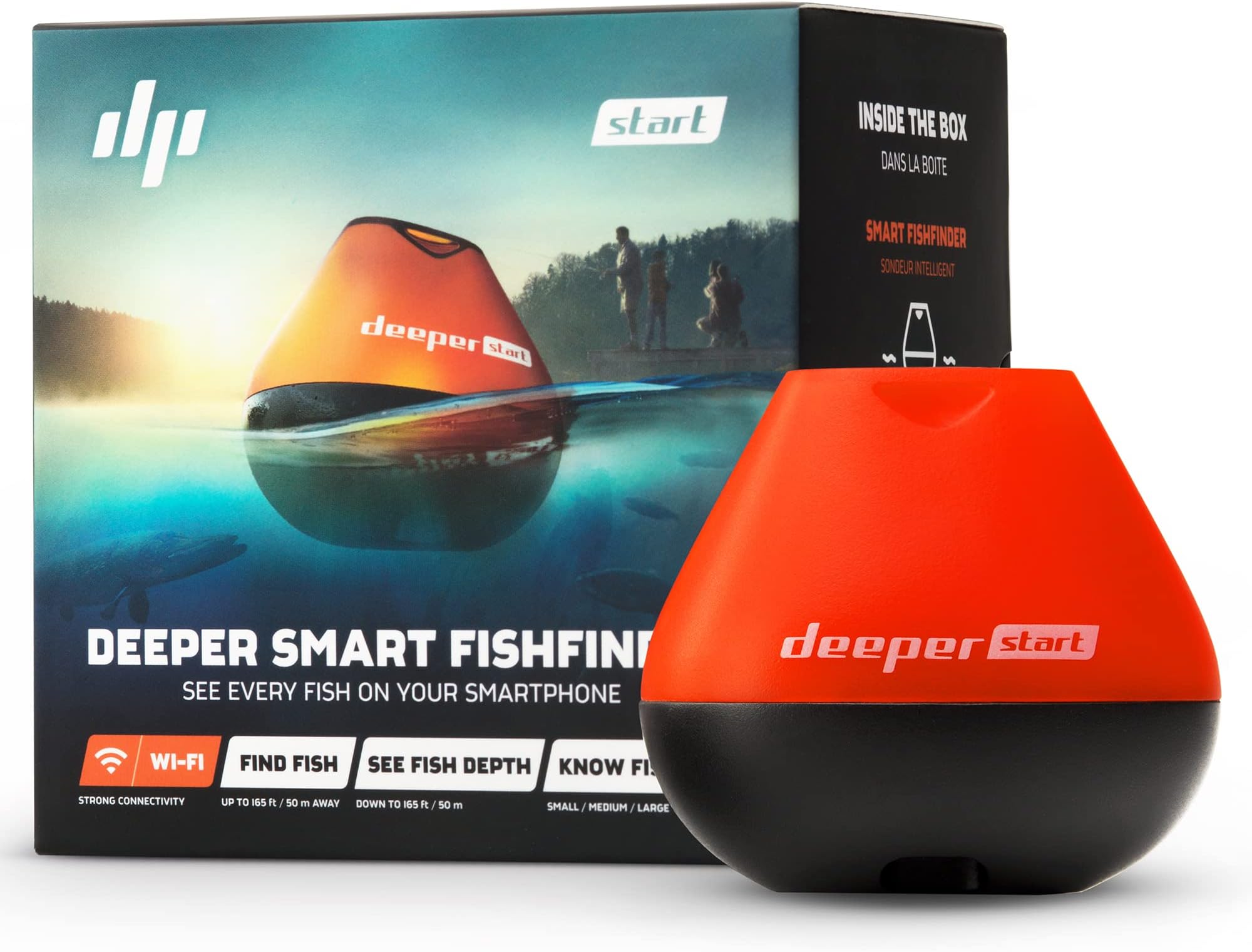 – Start Fish Finder - Portable and Depth Finder for Recreational Fishing from Dock, Shore, Bank or Kayak | Castable Deeper Smart Sonar with Free User Friendly App