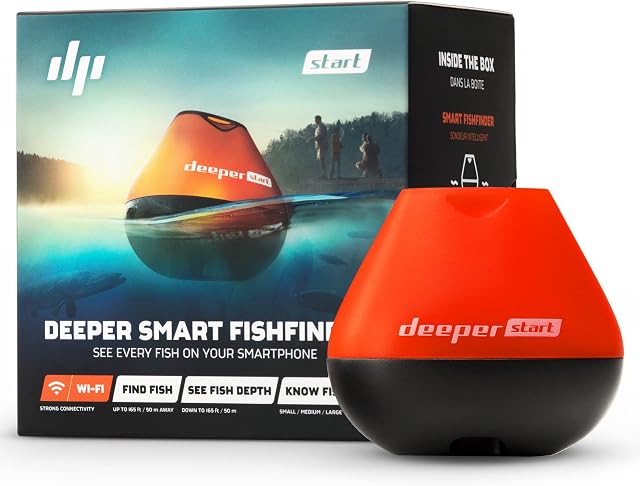 Deeper START Smart Fish Finder  Castable Wi-Fi fish finder for recreational fishing from dock, shore or bank