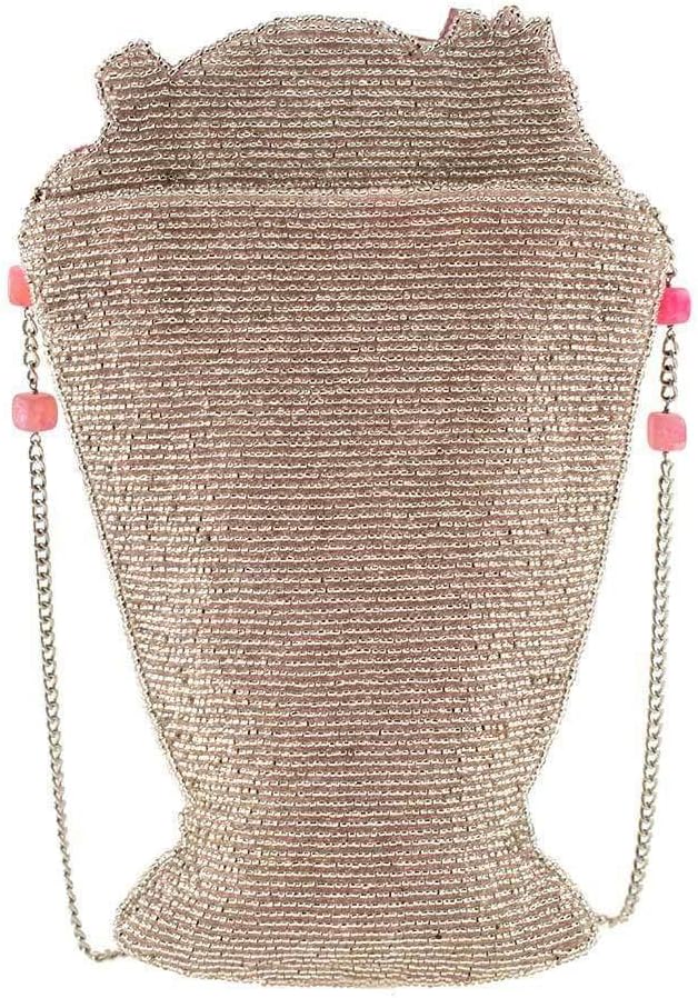 Mary Frances Shake It Up Beaded Milkshake Crossbody Novelty Handbag, Pink - Image 3