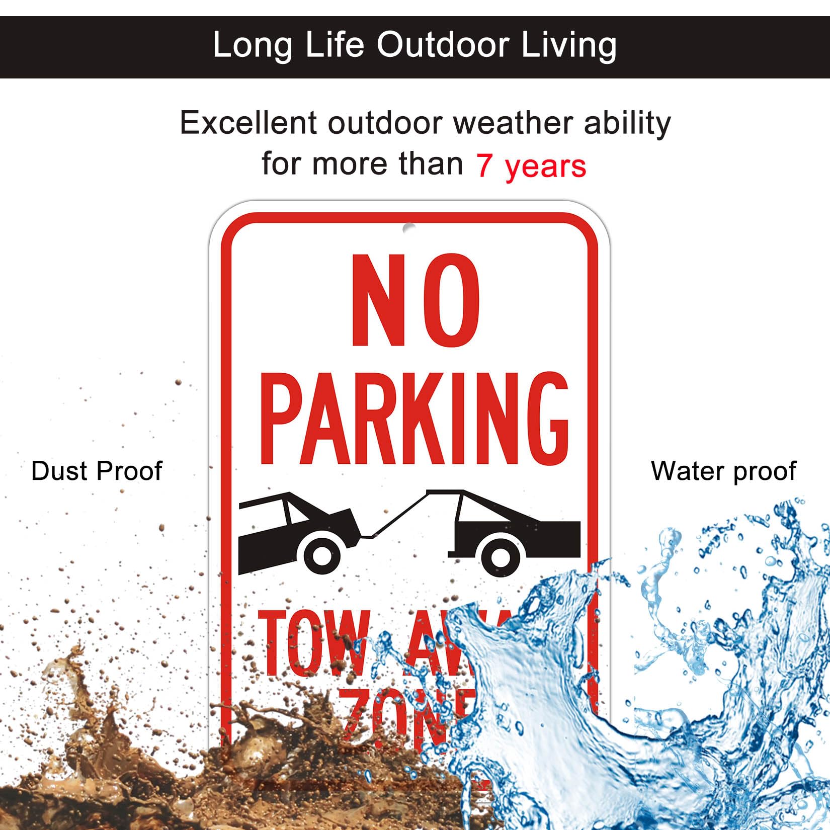 Lot de 2 grands panneaux « No Parking »