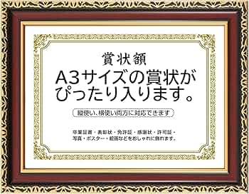 フォトフレーム 賞状額縁　前面ガラス仕様　大賞状A3版　31×43cm （6） フォトフレーム 賞状額縁 前面ガラス仕様 大賞状A3版 31×43cm （6）
