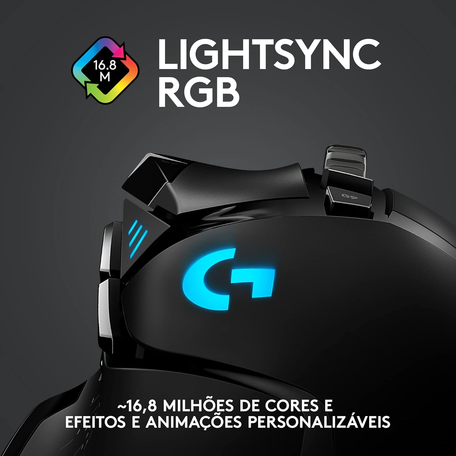 Logitech G - G502 Lightspeed + Hero - Mouse Inalámbrico de Hasta 16,000 DPI, Botones Programables, Peso Ajustable, con Iluminación RGB para Gaming - Negro