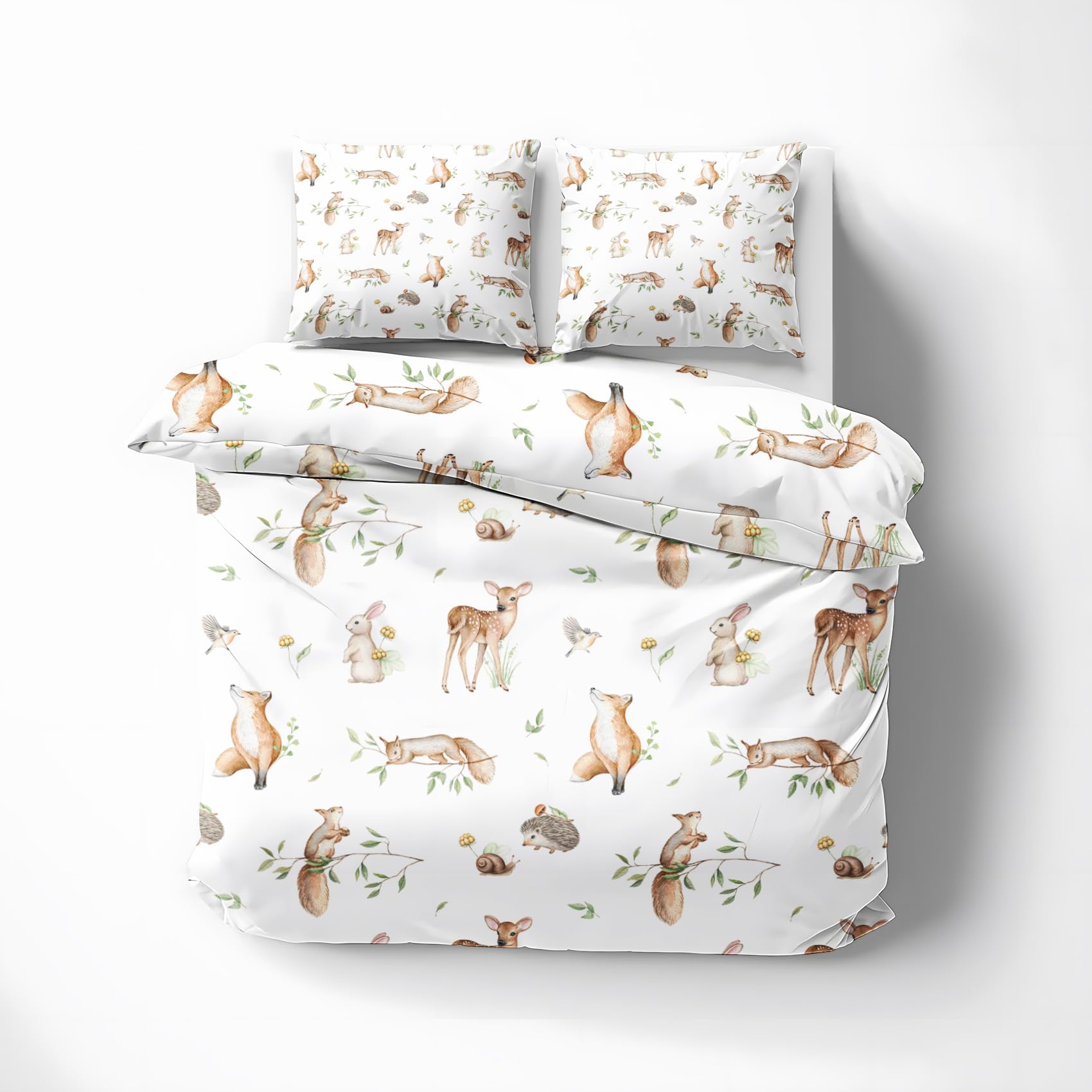 Animaux de la forêt housse de couette 200x200 pour chambre parentale cocooning