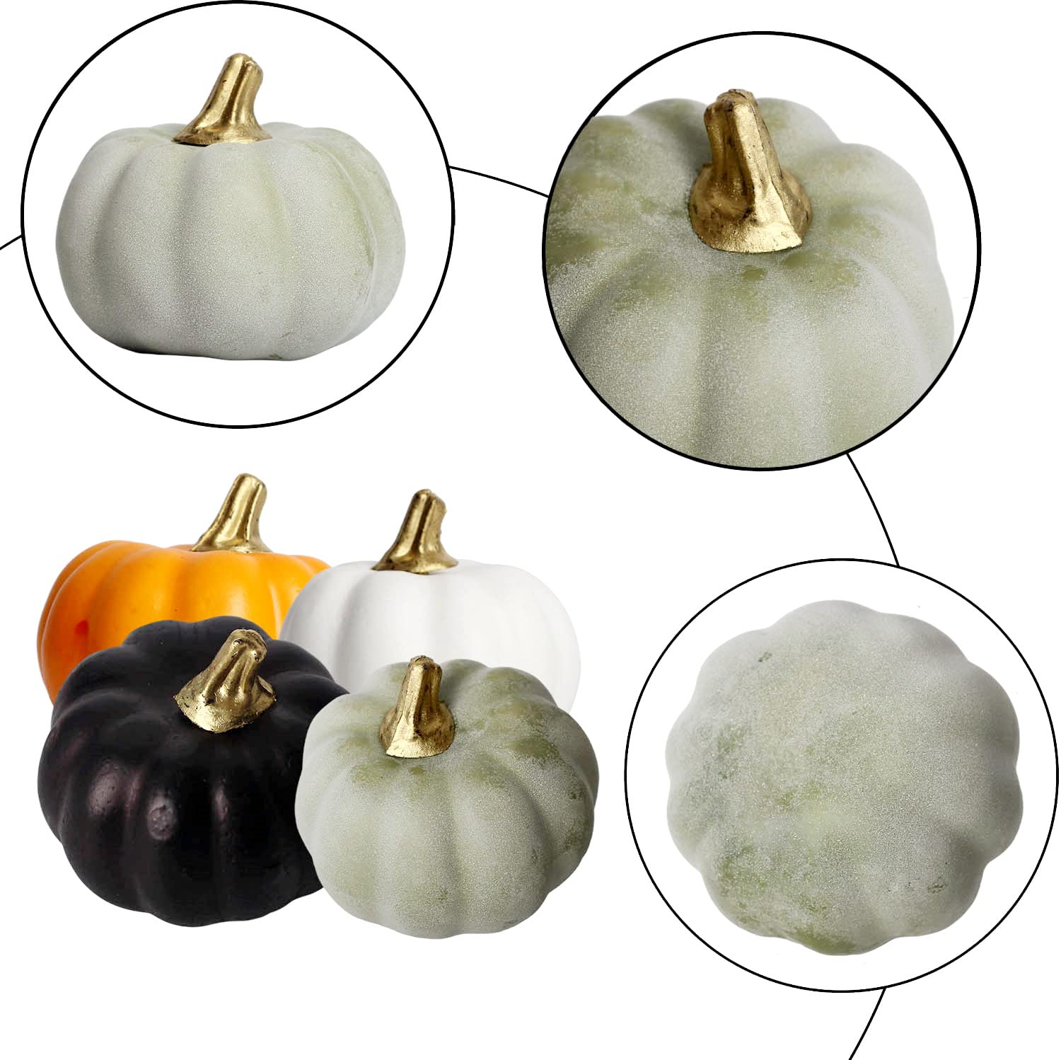 12 Citrouilles Artificielles Halloween & Automne - Décoration Table & Guirlande DIY - 3