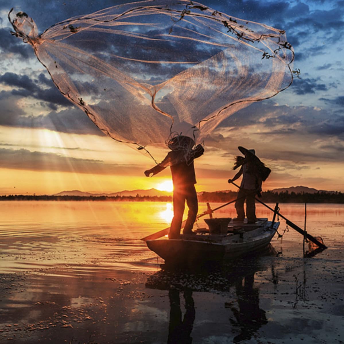 Rete da Pesca Pieghevole in Nailon Marrone Maglia ad Alta Precisione, Retino per Pesci e Gamberetti, per Acqua Dolce e Salata, Rete da Lancio Portatile