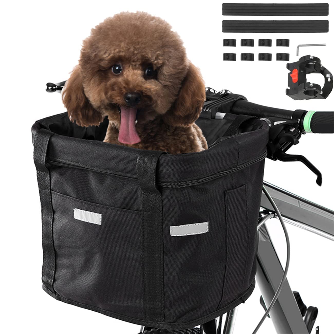 Cestino Per Cani Da Bici 3 In 1: Pieghevole, Zaino E Tracolla, Per Animali Fino A 12kg, Staffa L Inclusa