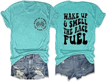 Womens Racing Shirt Race Mama Funny Sports T-Shirt Retro Graphic Short Sleeve Casual Loose Tees Trending Tops