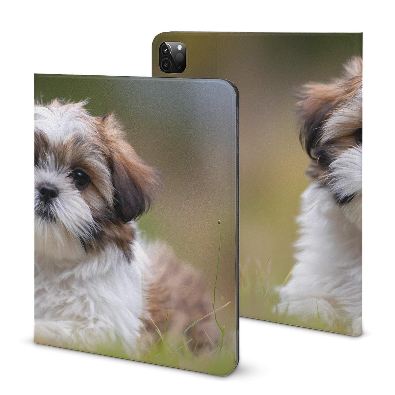 Shih Tzu Puppy Funny Tablet Hülle Kompatibel mit iPad Pro 2020 (11 Zoll) Persönlichkeit Schutzhülle mit Stiftschlitz