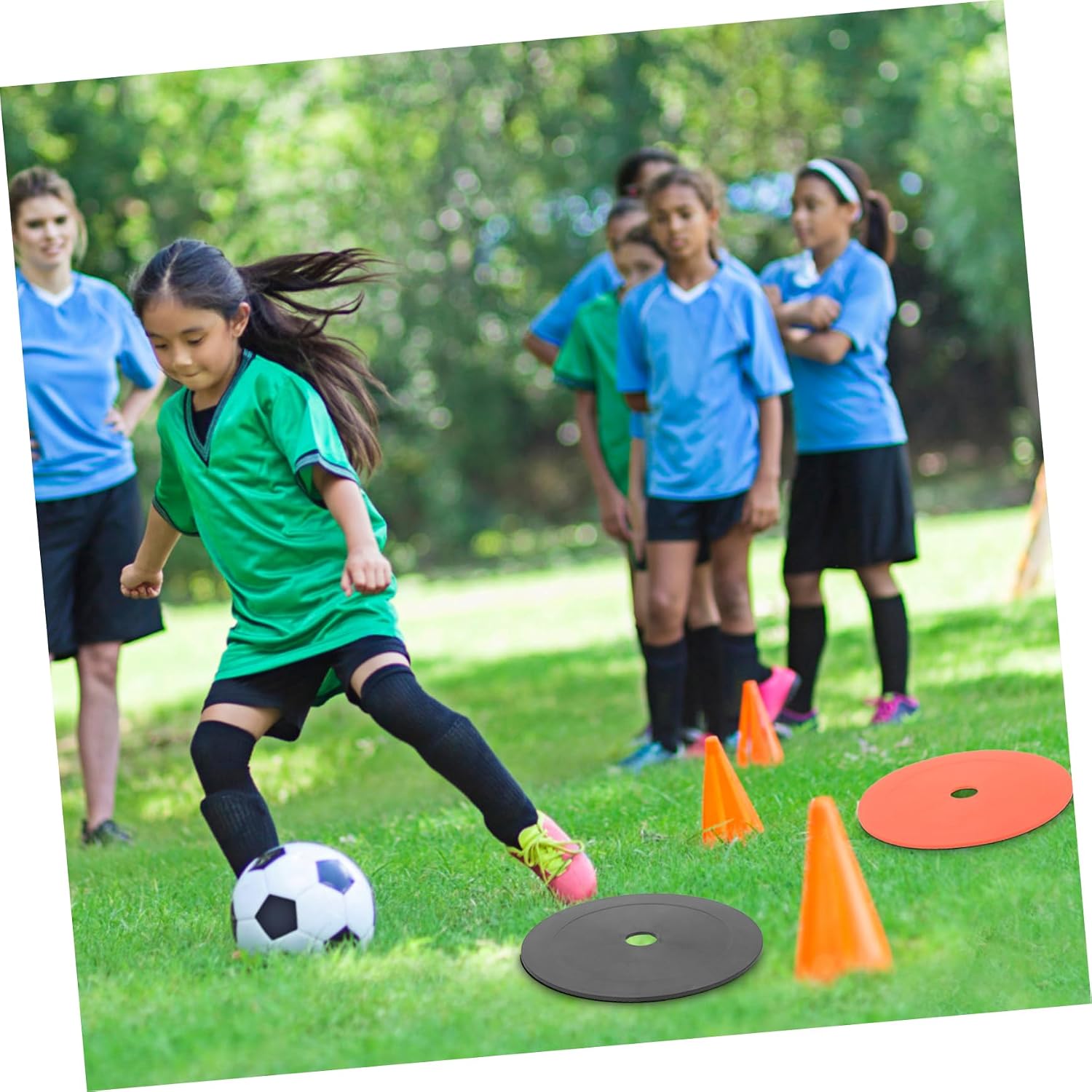 5pcs Soccer Training Equipment Football Sign Pads Sports Markers Non-Slip Smooth Edges for Basketball Soccer Baseball