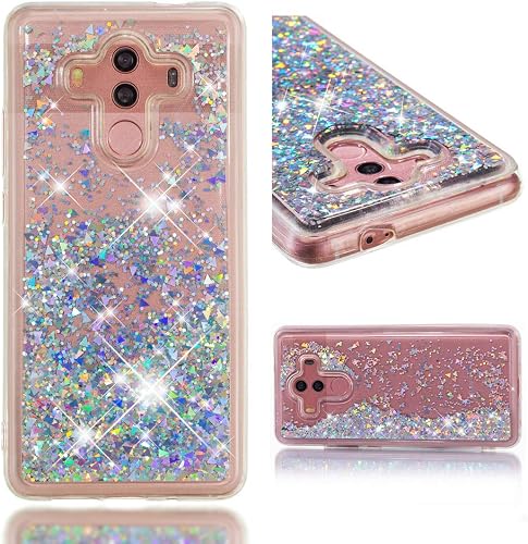 Jieheng Huawei Mate Pro HA lle  Glitzer Bling Bumper Liquid TPU Case Cover FlA ssig Treibsand Transparent Silikon HandyhA llen fA r Handy HA llen fA r Huawei Mate Pro