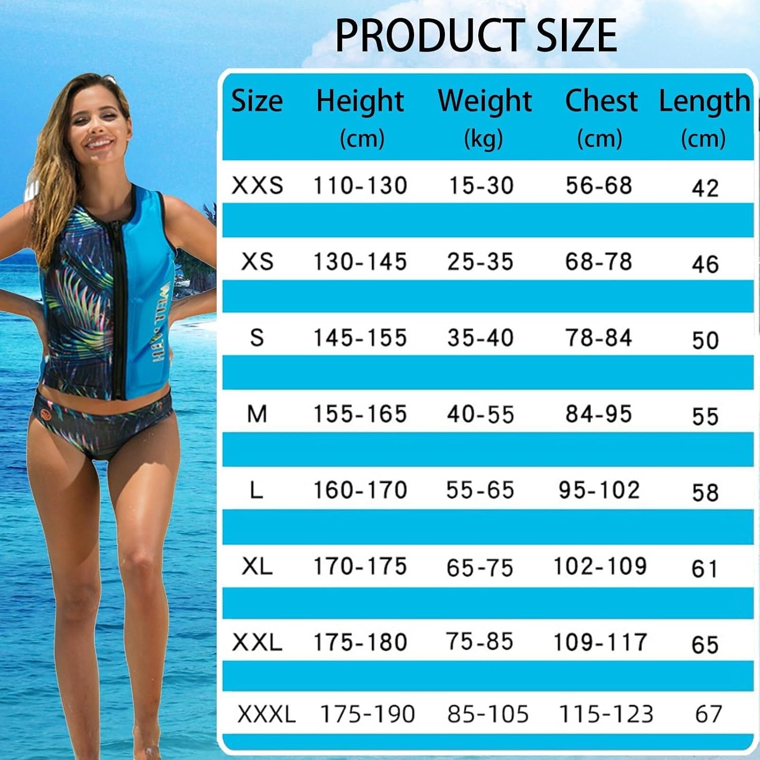 Premium Safety Vest, High Buoyancy Floating Gear, Breathable Neoprene Water Sports Vest for Kayaking, Boating, Fishing, Adult