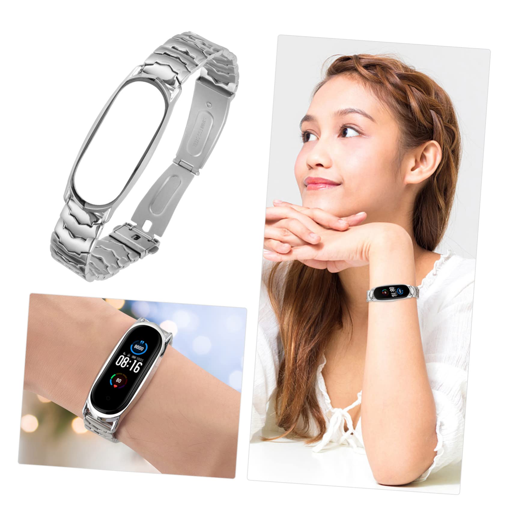 DOITOOL 3pièces Bracelet Métallique Ajustable Compatible Avec Strap Pour Montre Connectée
