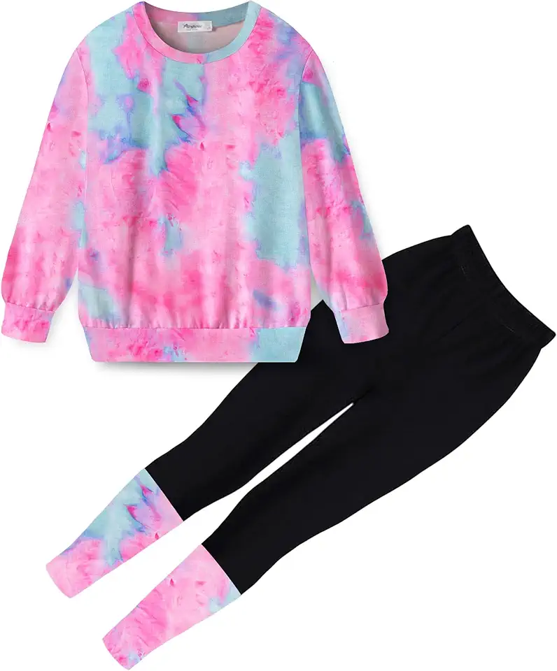 Arshiner Toddler Girls Clothes 2Pcs Graphic Pullover Sweatshirts Patchwork Leggings Pants Fall Winter Outfit Tracksuits 1-6