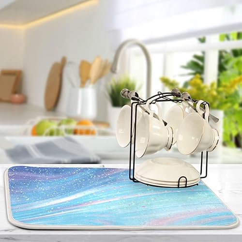 Miniatura 5 de Fantasy Glitter Sky Dish Mat Counter Top Accessories Kitchen Dish Drainer Board Tapete Para Cocina 16'' x 18''
