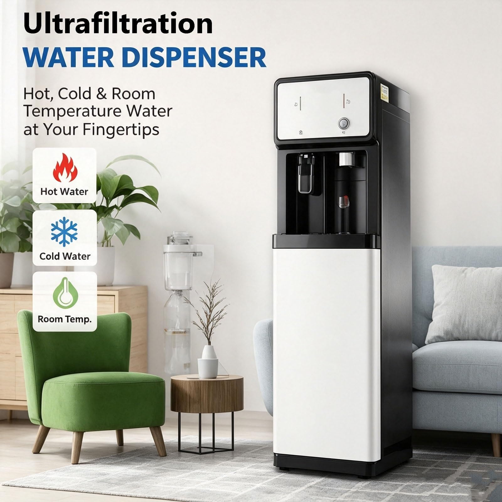 Dispenser Acqua Rete Idrica 4 Stadi Filtrazione Calda Fredda