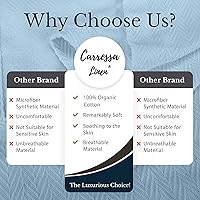 Vista 18 de Carressa Linen Pure Cotton, Luxury Twin Size Soft White Blanket Herringbone Pattern, Lightweight, Soft & Cozy Premium Fall Bed Throw Blanket for All