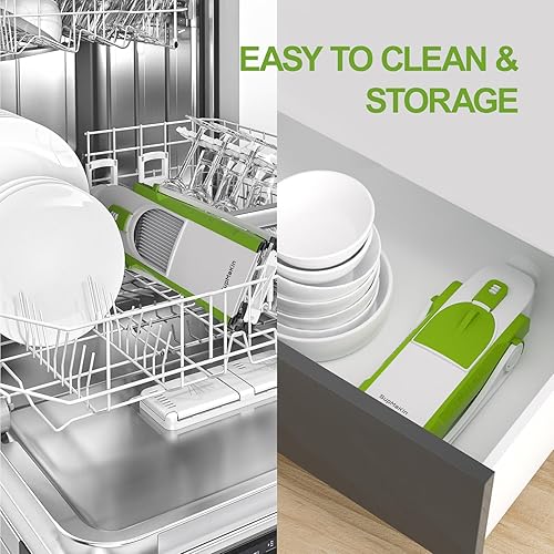 Miniatura 5 de SupMaKin Upgrade Safe Mandoline Slicer, Vegetable Chopper, Potato Slicer 4 Modes Adjustable Thickness Food Cutter, Kitchen Chopping Artifact