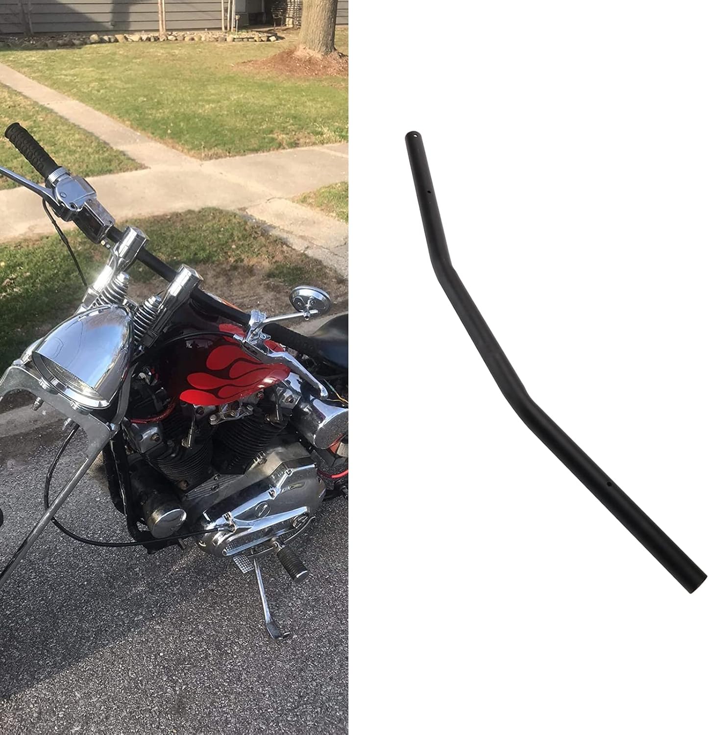 1" In Sportster Drag Bars Motorcycle Handlebar Black Iron Drag Bars 25mm Wide Handlebars For