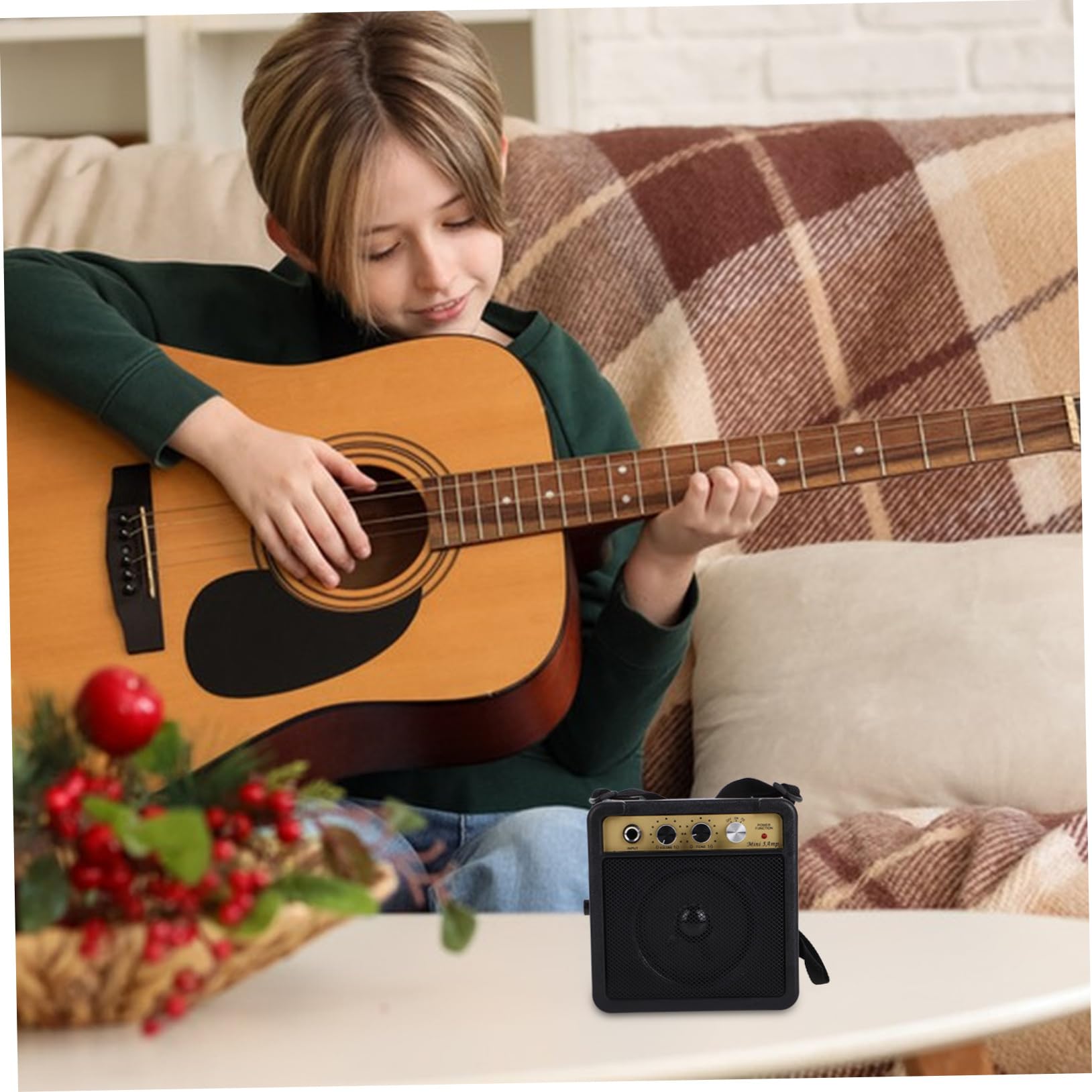 Amplificatore Per Chitarra Mini Portatile Dispositivo Amplificatore Piccolo Per Chitarra Elettrica Basso Alta Fedeltà Connettività Versatile Effetti Sonori Integrati Costruzione Ro