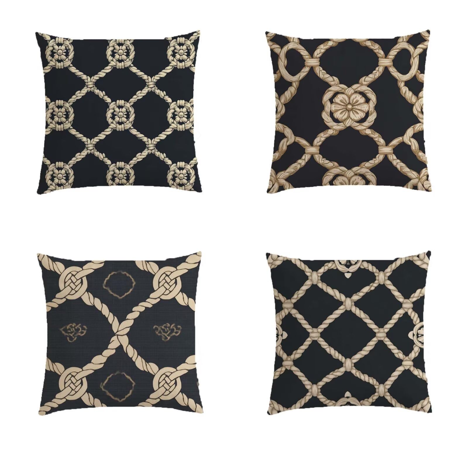 Housse coussin extérieur imperméable salon de jardin effet lin