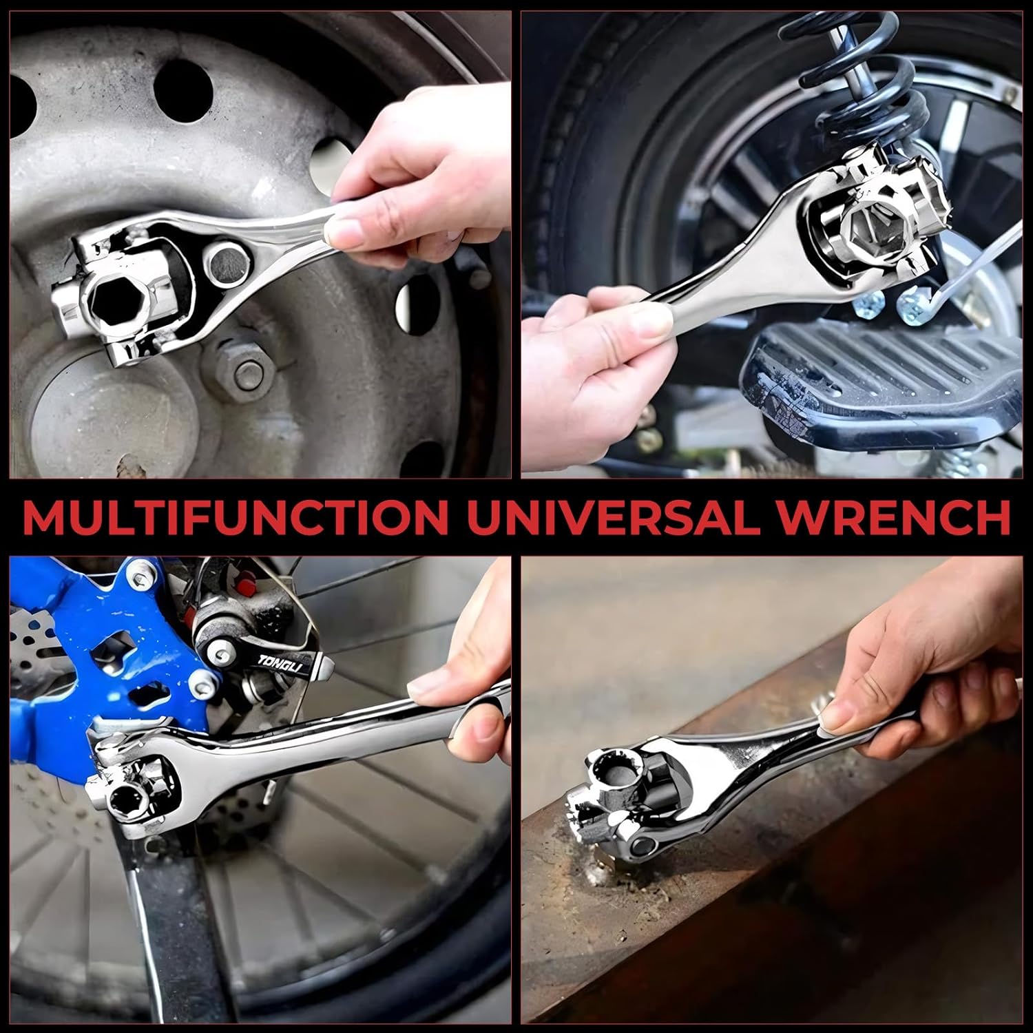Saker 52 in 1 Universal Socket Spanner Wrench | 360° Rotating Head Multifunction Spanner Tool with Chrome Vanadium Steel | Professional Grade Dog Bone Wrench for Home, Car, Bike Repair & Maintenance