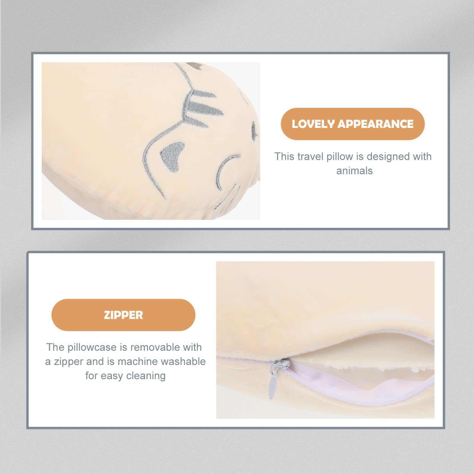 DOITOOL Almohada de Viaje en Forma de U para Oficina y Descanso, Soporte Cervical Diseño Ergonómico, Material de Algodón Blando y Tacto Cómodo para Siestas