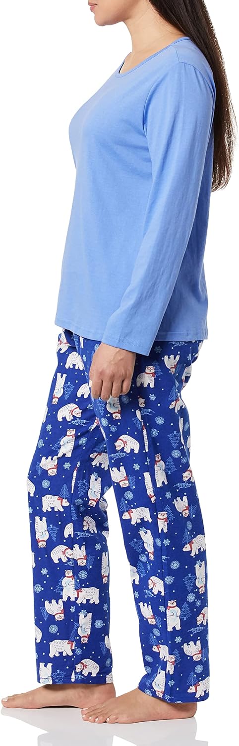 AmeriMark Women’s 2-Piece Flannel Pajama Set Nightwear for Sleeping Long Sleeve Cotton Loungewear Top and PJ Pants Sleepwear - Image 2