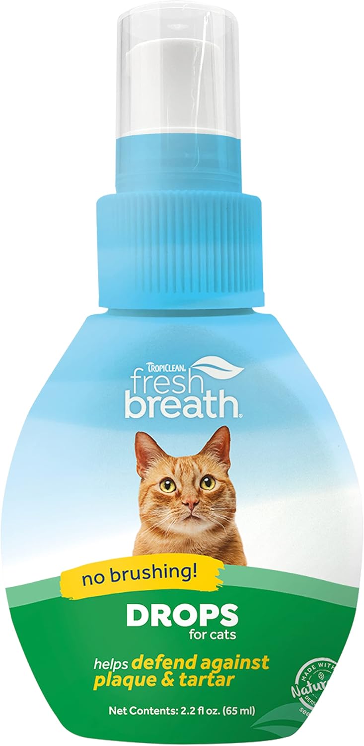TropiClean Fresh Breath Oral Care Drops for Cats, 2oz