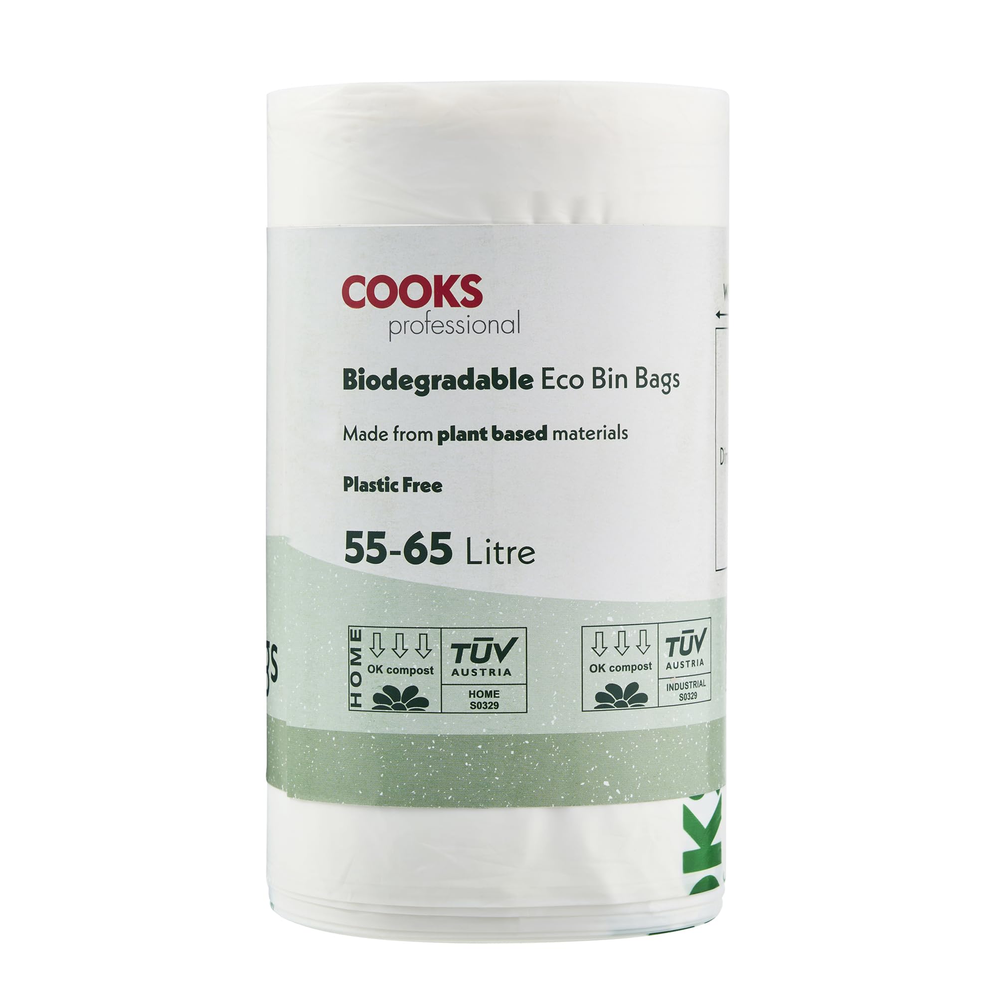 B&Q -  Biodegradable Compostable Bin Bags 55-65LEco-Friendly Plant-Based Garbage Or Recycling Liners25 Pack