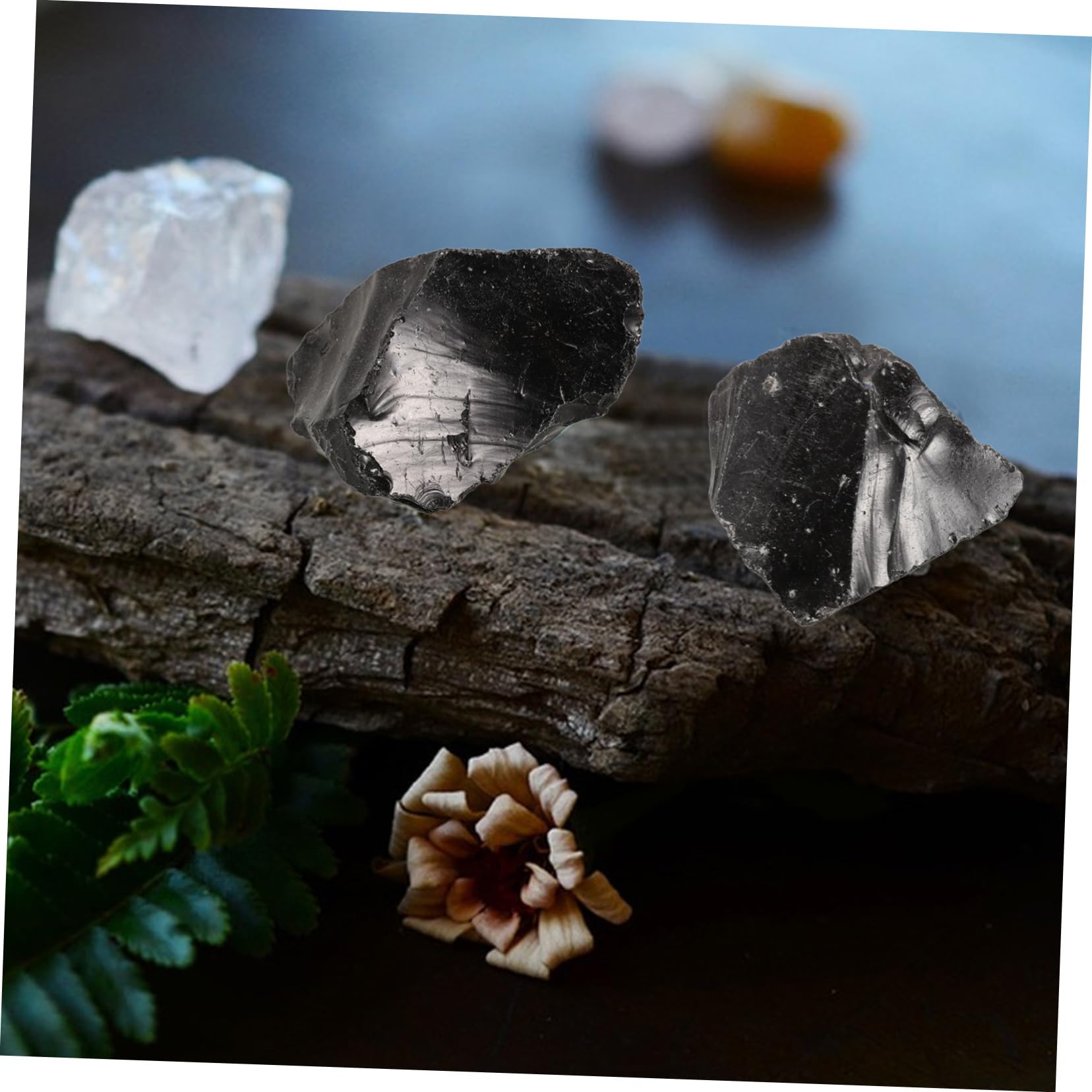 PRETYZOOM 5stücke of Natural Obsidian Stone Dekorative Obsidiansteine Für Aromatherapie Und Heimdekoration Unpolierte Für Spiritualität Und