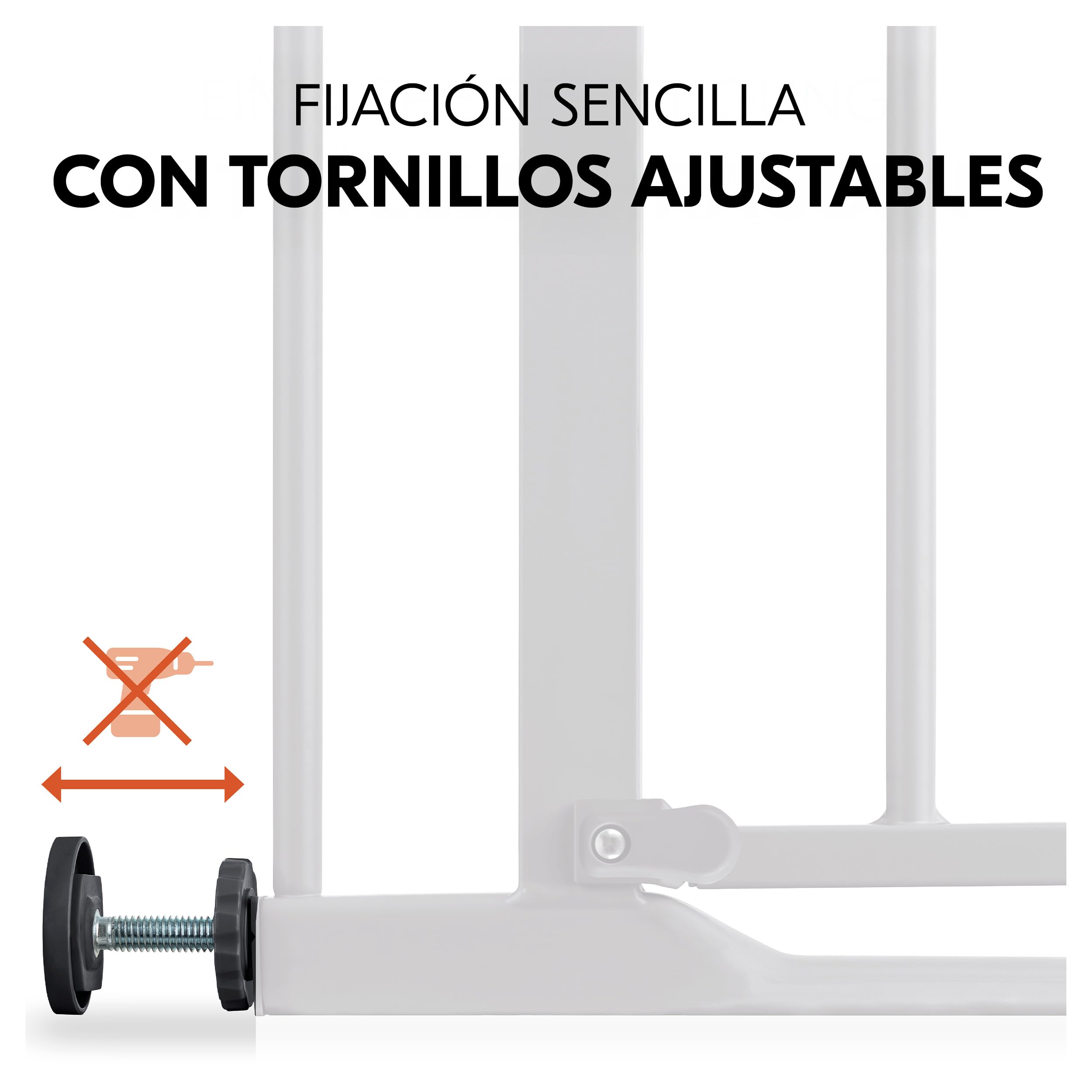 Hauck Clear Step Autoclose 2 Barrera Seguridad Niños Escalera | Valla Infantil Ajustable de 75 a 80 cm | 3 Topes de Puerta | Vallas para Perros Umbral Plano y Cierre Automático – Gris