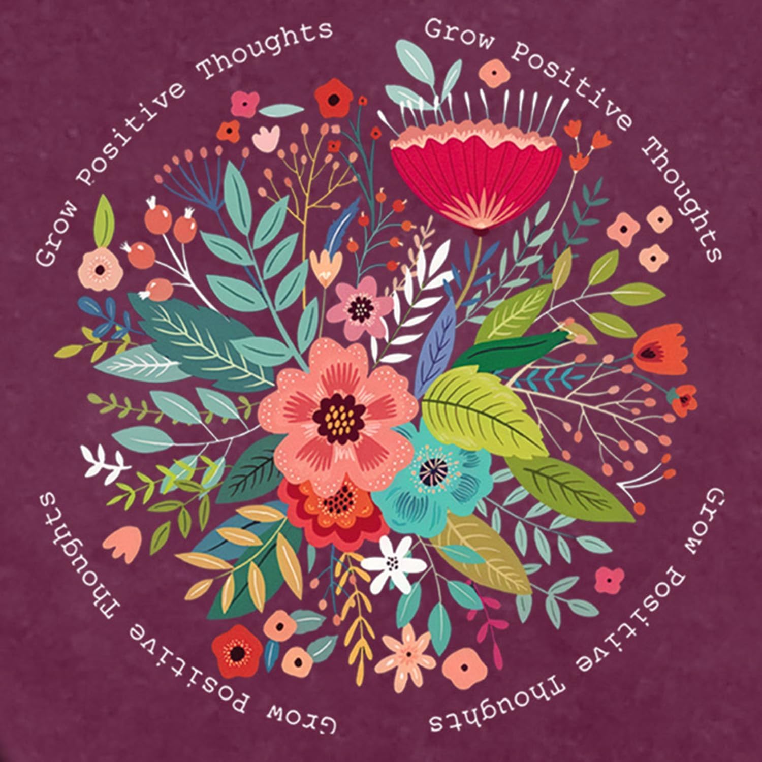 Womens Inspirational Shirts Grow Positive Thoughts T-Shirt Motivational Floral Wildflower Tee - Image 5