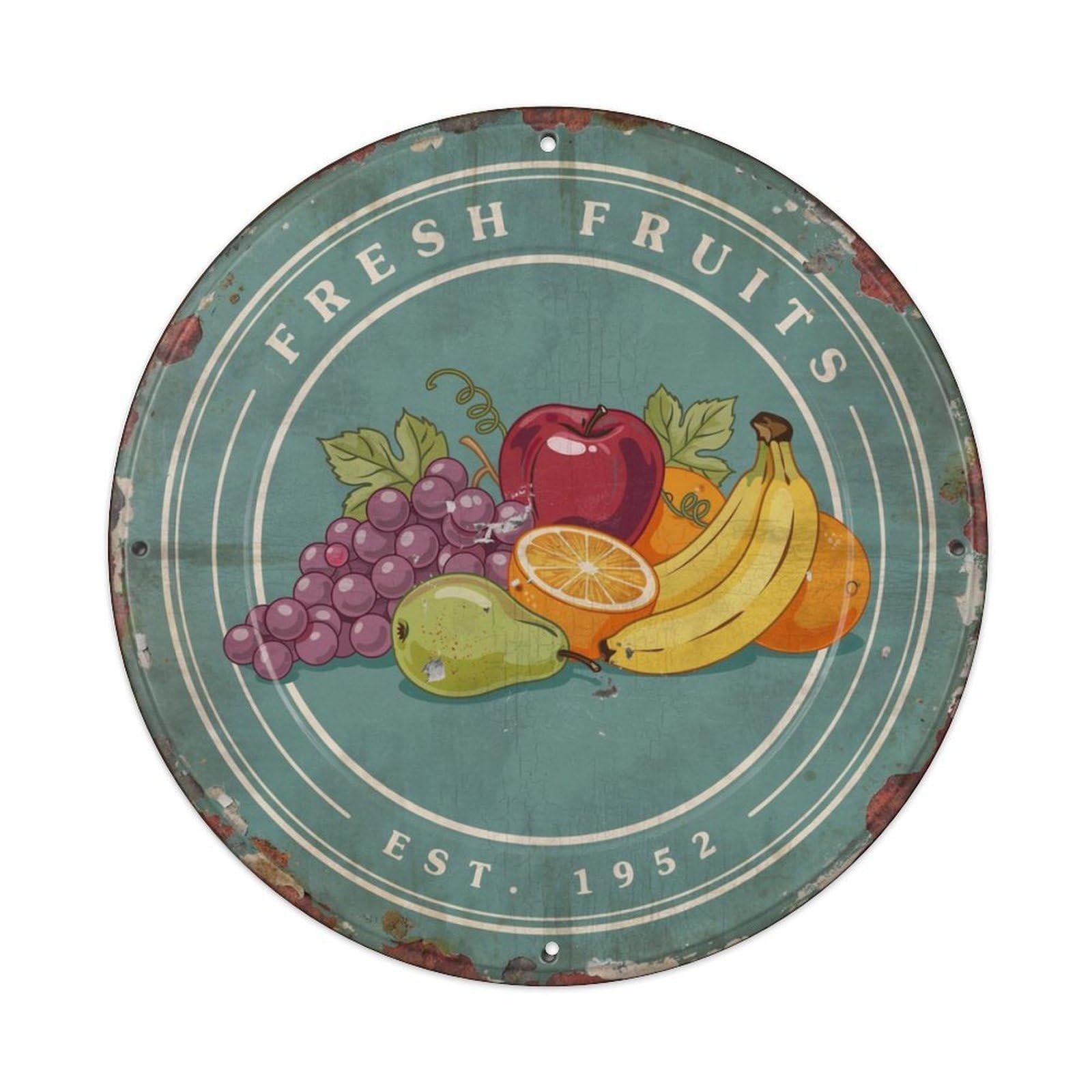 Kitchen-Fruit-Tin Metal Tin Sign Plaque