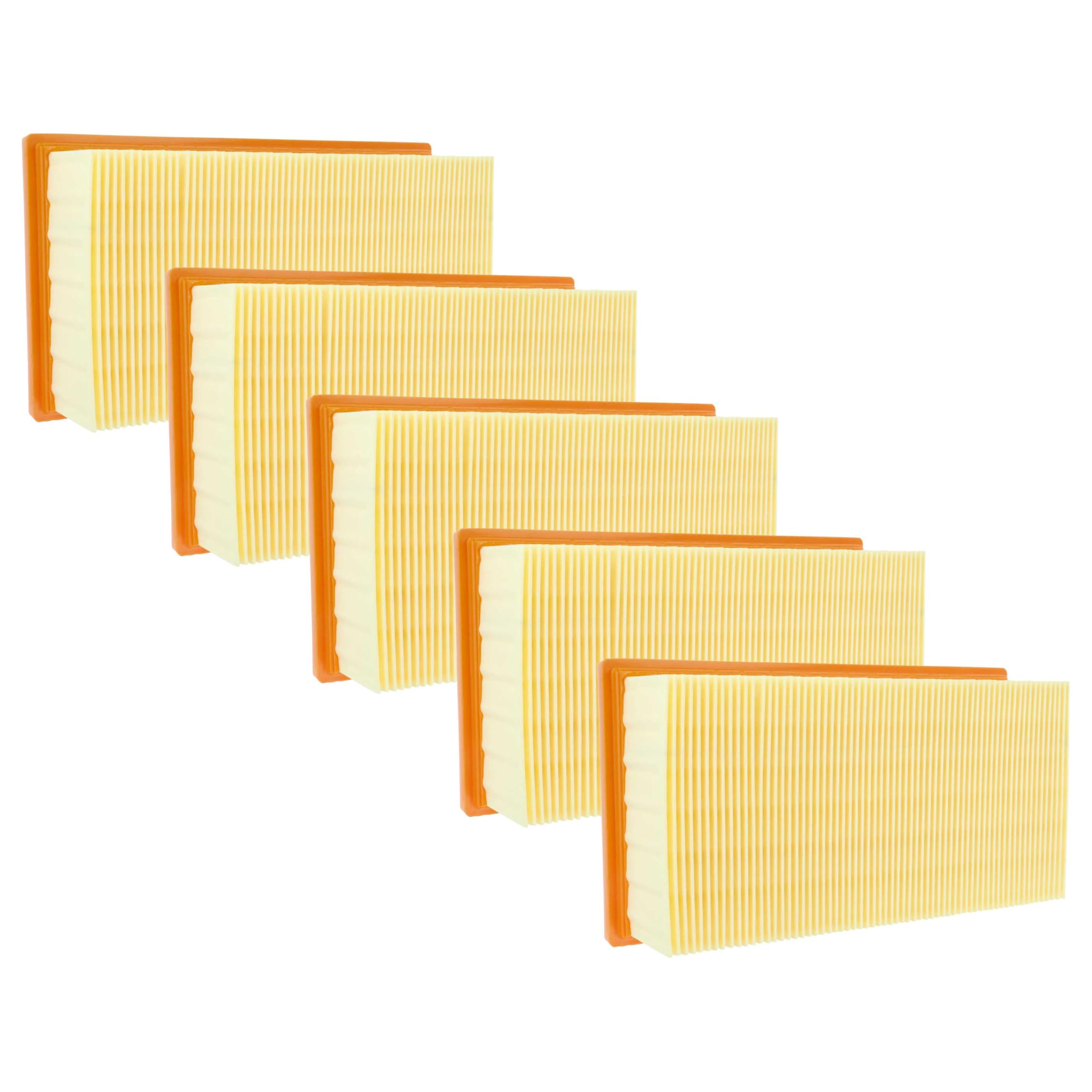vhbw 5x filtro a pieghe piatte L - M sostituisce Kärcher 6.904-156.0, 6.904-068.0 per aspirapolvere umido/secco - Elemento filtrante